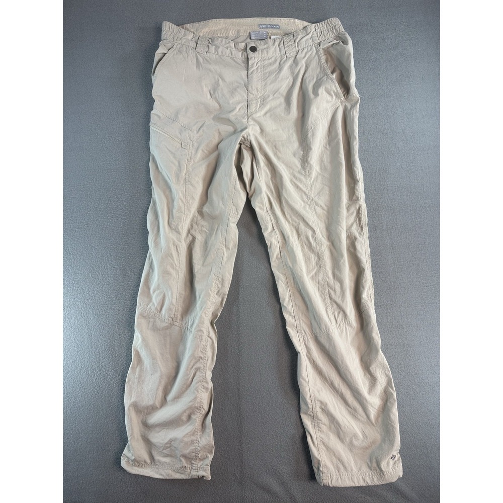 Columbia Pants Mens 31x31 Beige Insect Blocker Nylon Zip Pocket Hiking Outdoor